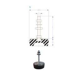 Pied de machine tige fileté série S (Lesol)