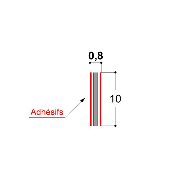 Adhésif double-face épaisseur 0,8 mm blanc