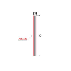 Adhésif double-face épaisseur 0,8 mm blanc