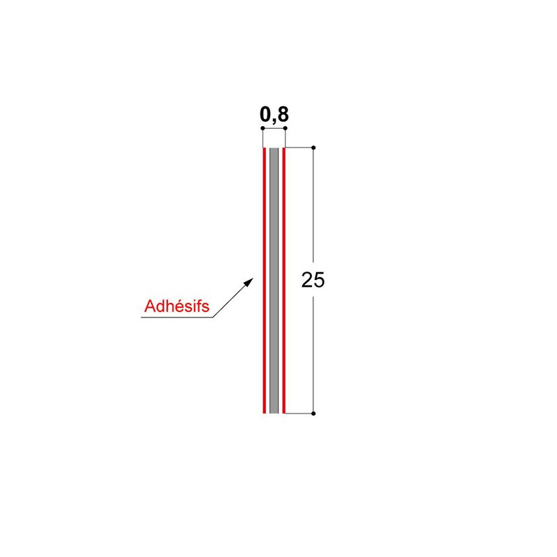 Adhésif double-face épaisseur 0,8 mm noir
