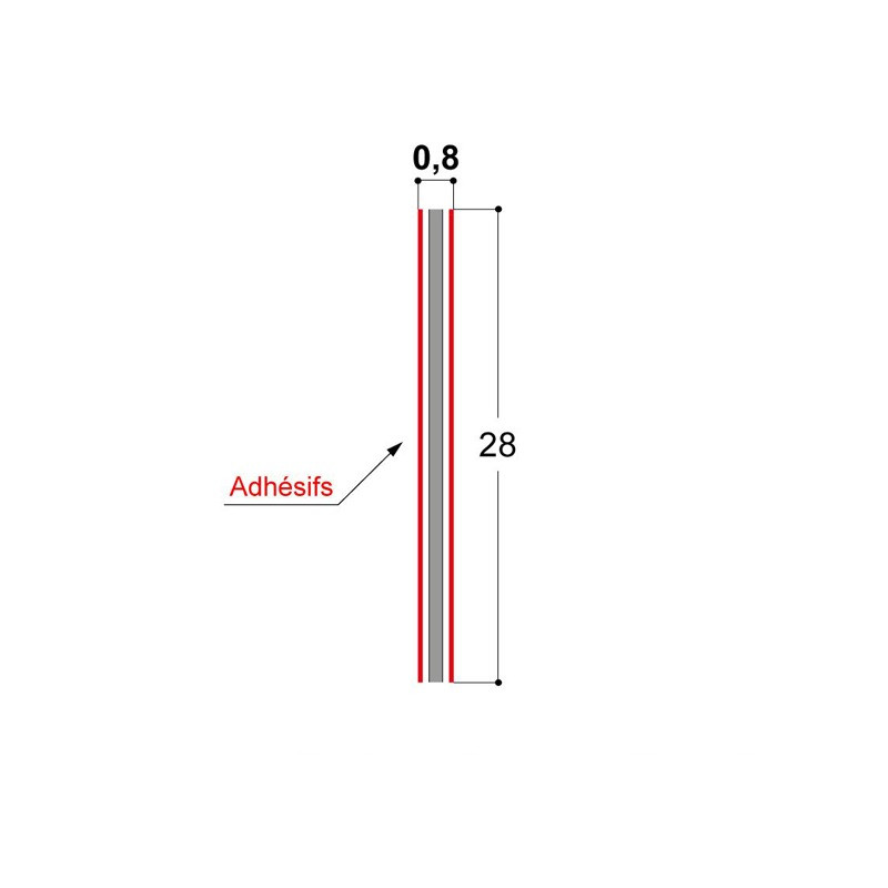 Adhésif double-face épaisseur 0,8 mm noir