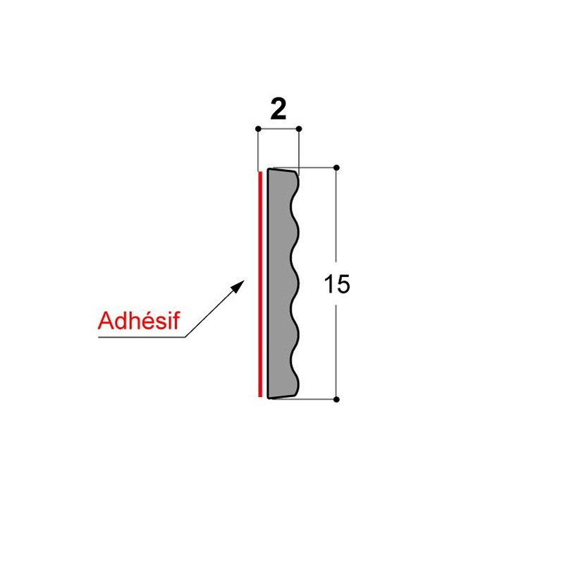 Joint vitrage à sec JDV 15x2