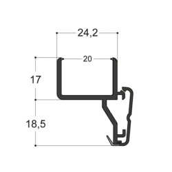 Profilé pour doubles-vitrages 20 mm