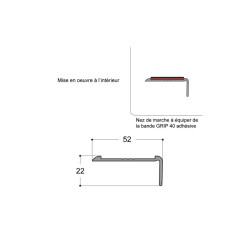 Nez de marche aluminium intérieur NDM