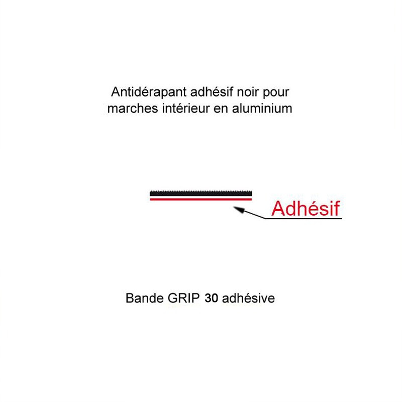 Bande antidérapante adhésivée noir