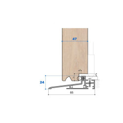 Seuil tubulaire H 24, porte 47 mm