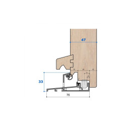 Seuil nez incliné H 33, porte 47 mm