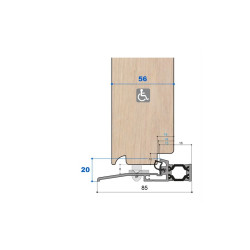 Seuil pont thermique H 20, porte 56 mm