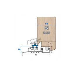 Seuil magnétique MAG02, porte 58 mm