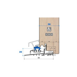 Seuil magnétique MAG 01, porte 58 mm