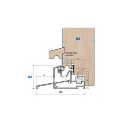 Seuil H 42, porte 58 mm