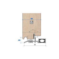 Seuil thermique H 20, porte 68 mm