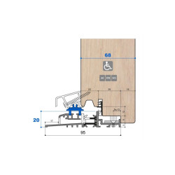 Seuil magnétique MAG 01, porte 68 mm