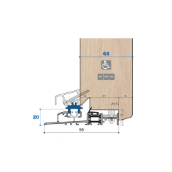 Seuil magnétique MAG 02, porte 68 mm