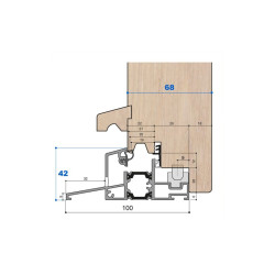 Seuil thermique H 42, porte 68 mm