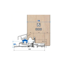Seuil pont thermique H 20, porte 78 mm