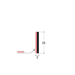 Bande rigide avec pression, H 2 mm CF