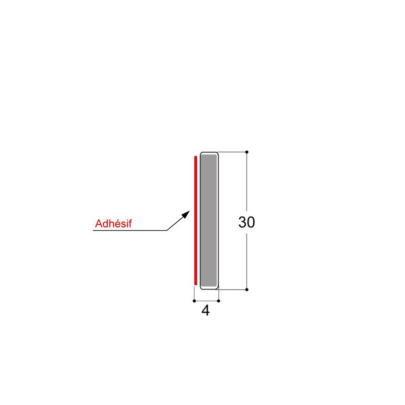 Bande rigide avec pression, H  4 mm CF
