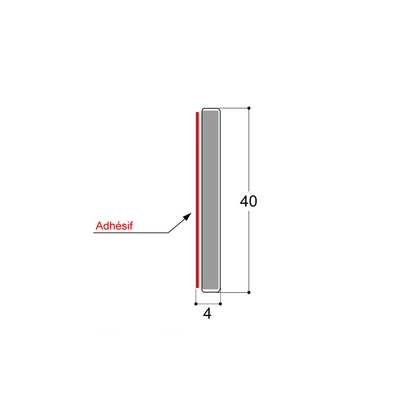 Bande rigide avec pression, H  4 mm CF