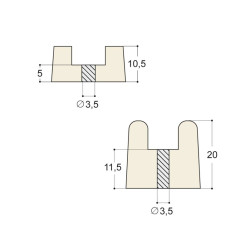 Butée à visser ivoire