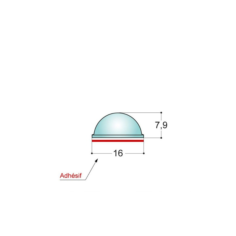 Butée adhésive transparente
