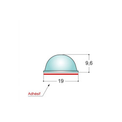 Butée adhésive transparente