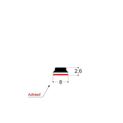 Butée adhésive plate noire