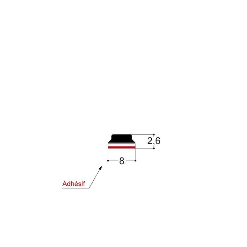 Butée adhésive plate noire