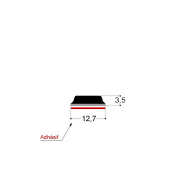 Butée adhésive plate noire