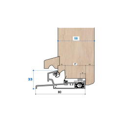 Seuil H 33, porte 58 mm + ML JN2 + ML LP1 PR DD