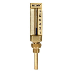 Thermomètre tube de verre connexion verticale