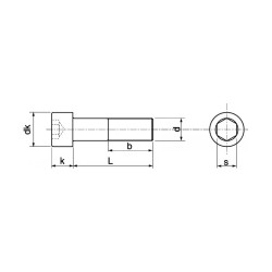 Vis à tête cylindrique filetage partiel cl 8.8 DIN912 zingué