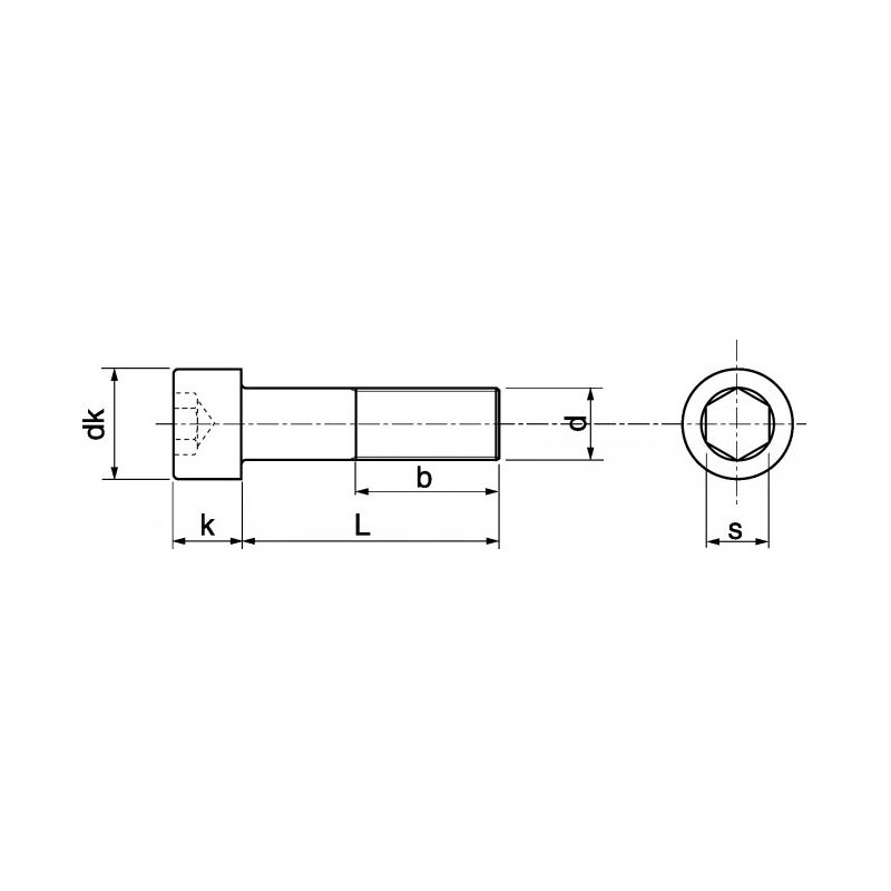 Vis à tête cylindrique filetage partiel cl 8.8 DIN912 zingué