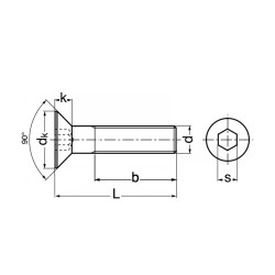 Vis à tête fraisé filetage partiel cl 10.9 zingué