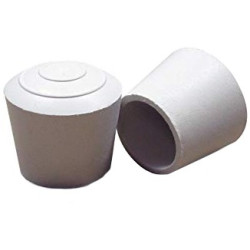 Embouts emboitant caoutchouc ronds blanc pour tube métal 100PCS