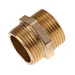 Mamelon double mâle BSPP cylindrique laiton