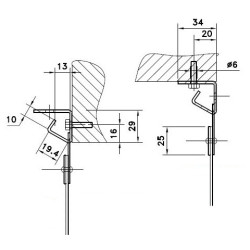 Rail 984/1230/1968 mm porte souple profil std inox