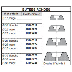 Butée ronde caoutchouc