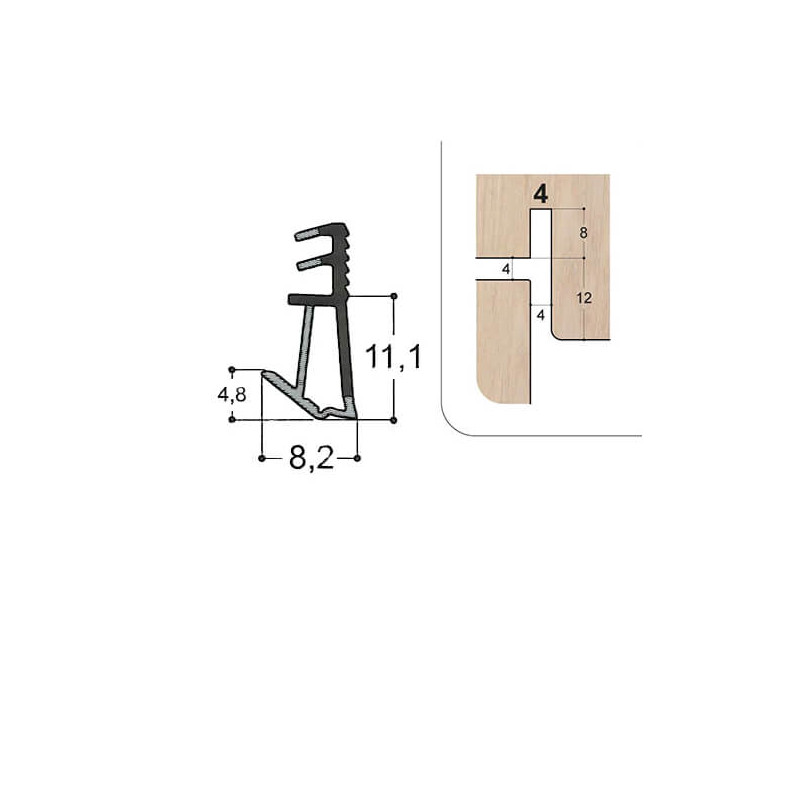 Joint sur ouvrant F11 R4S en TPE bi-dureté