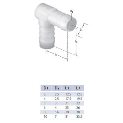 Douille annelée coudée à l'unité