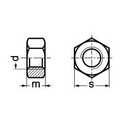 Ecrou hexagonal HU cl 8 DIN 934 zingué