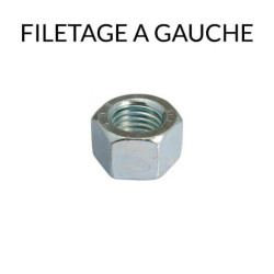 Ecrou hexagonal filetage à gauche cl 8 zingué