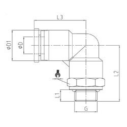 Coude autobloquant mâle 90° orientable filetage cylindrique