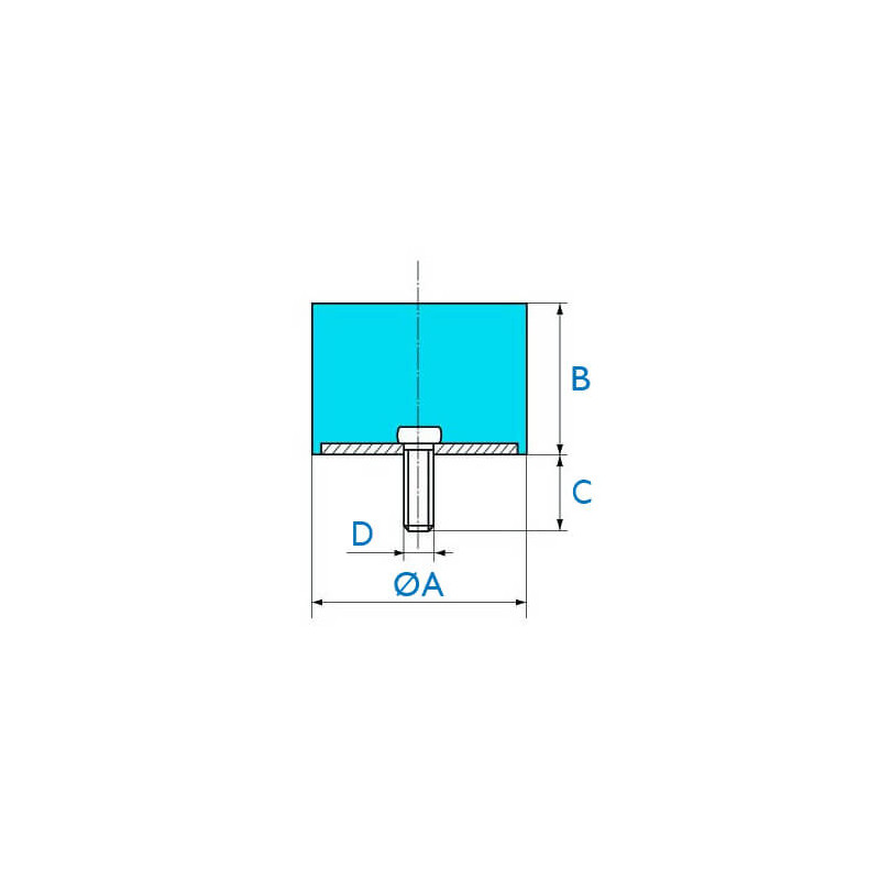 Butée cylindrique fixation 1 tige (Lesol)