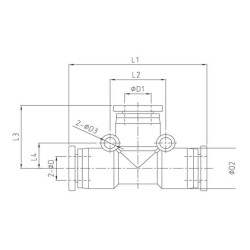 Raccord autobloquant instantané Té égal