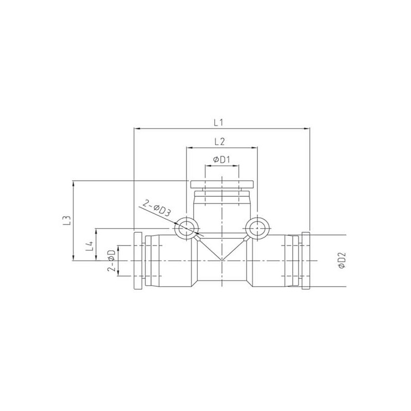 Raccord autobloquant instantané Té égal