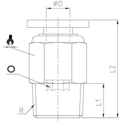 Raccord autobloquant droit mâle conique métal