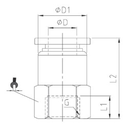 Raccord droit femelle cylindriquemétal