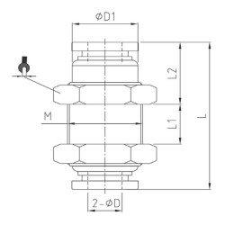 Union traversée de cloison