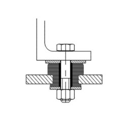 Support fixation épaulé en élastomère trou lisse